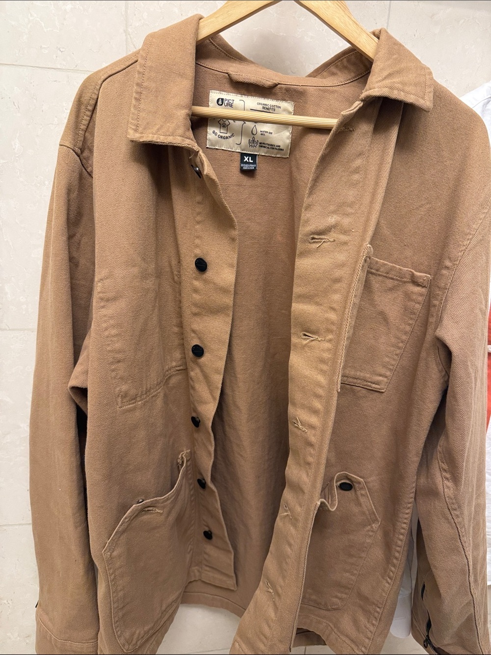 Men's Tan Chore Jacket - Workwear Shirt Jacket